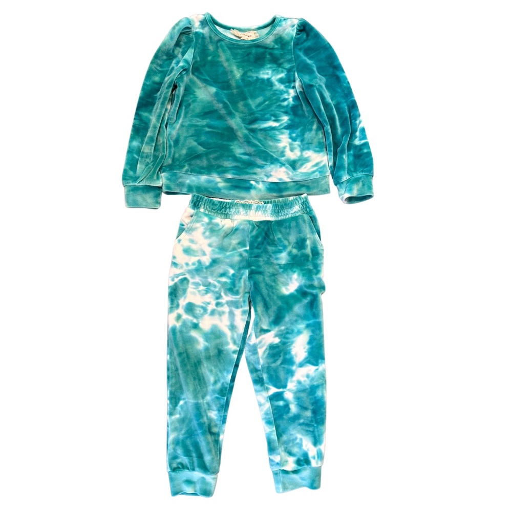 Girls Btween Teal Tie-Dye Lounge Set